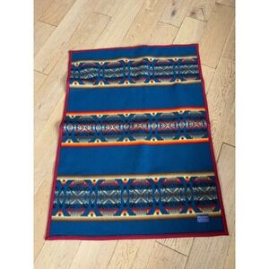 Pendleton Beaver State Wool Lap Blanket Chief‎ Joseph Teal Blue Orange 32x44 USA